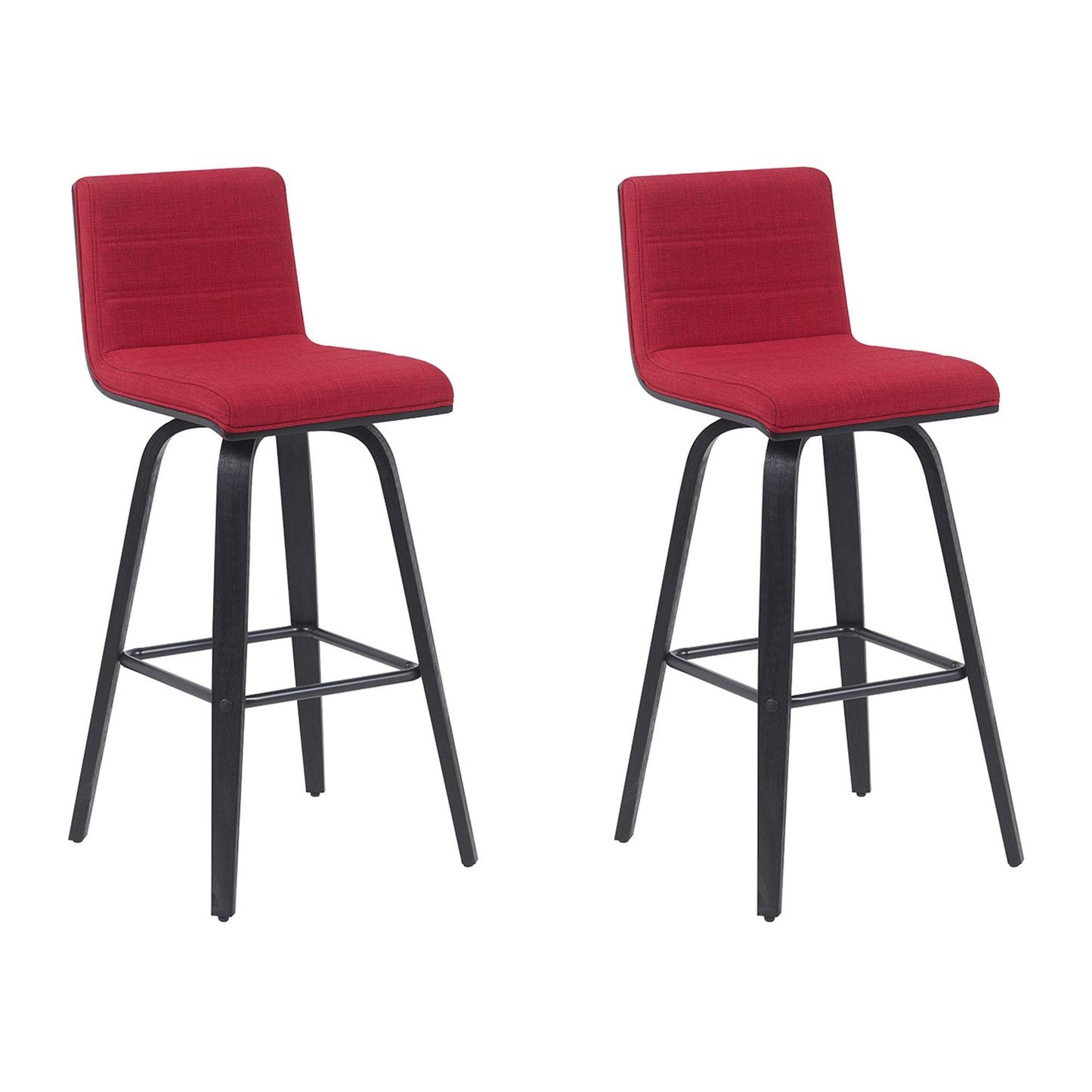 Vienna - Modern Swivel Bar Height Stool - Black Brushed Wood Frame