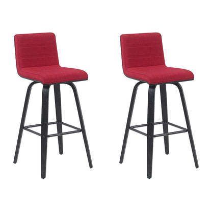 Vienna - Modern Swivel Bar Height Stool - Black Brushed Wood Frame