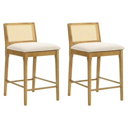 Tobias - Coastal Modern Wood Counter Height Kitchen Bar Stool
