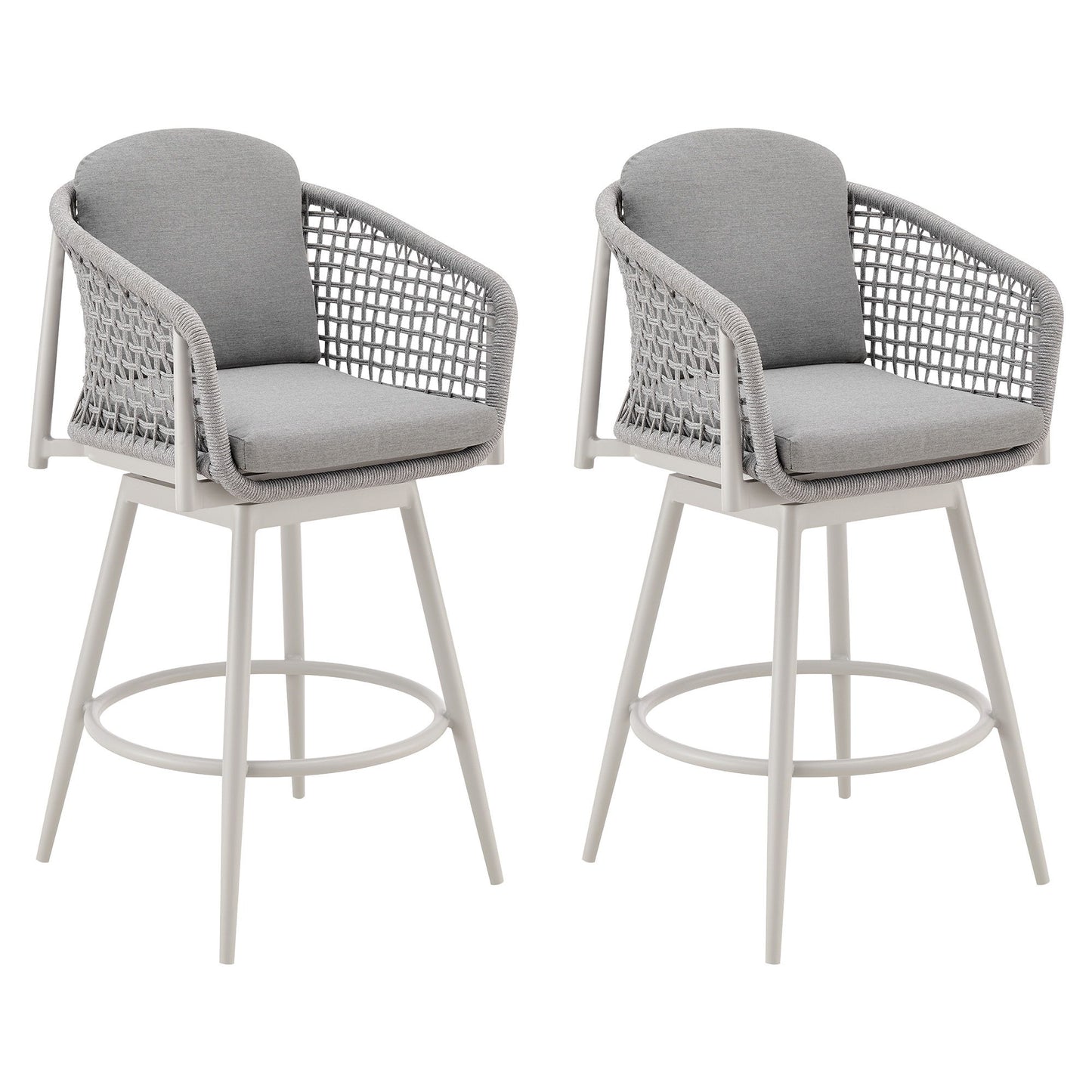 Rhodes - Outdoor Patio Swivel Counter Stool Set