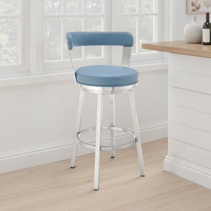 Bryant - Swivel Bar Stool With Silver Frame
