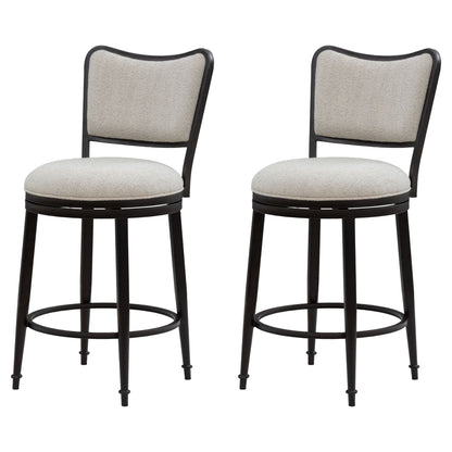 Baxter - Steel Frame Fabric Upholstered Swivel Counter Height Barstool