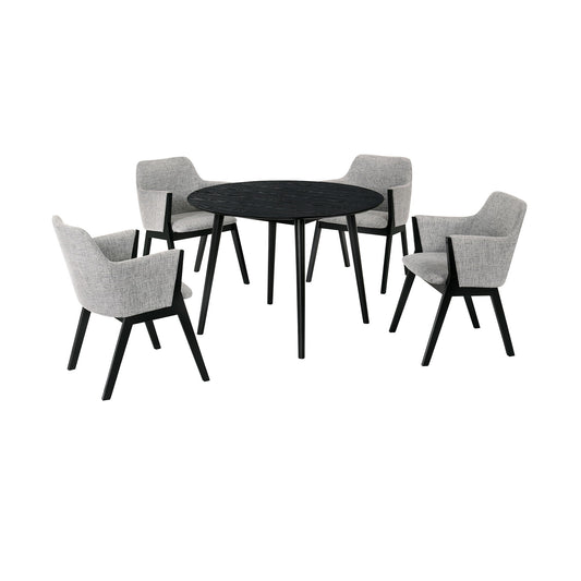Arcadia And Renzo - 5 Piece Dining Set - Gray / Black