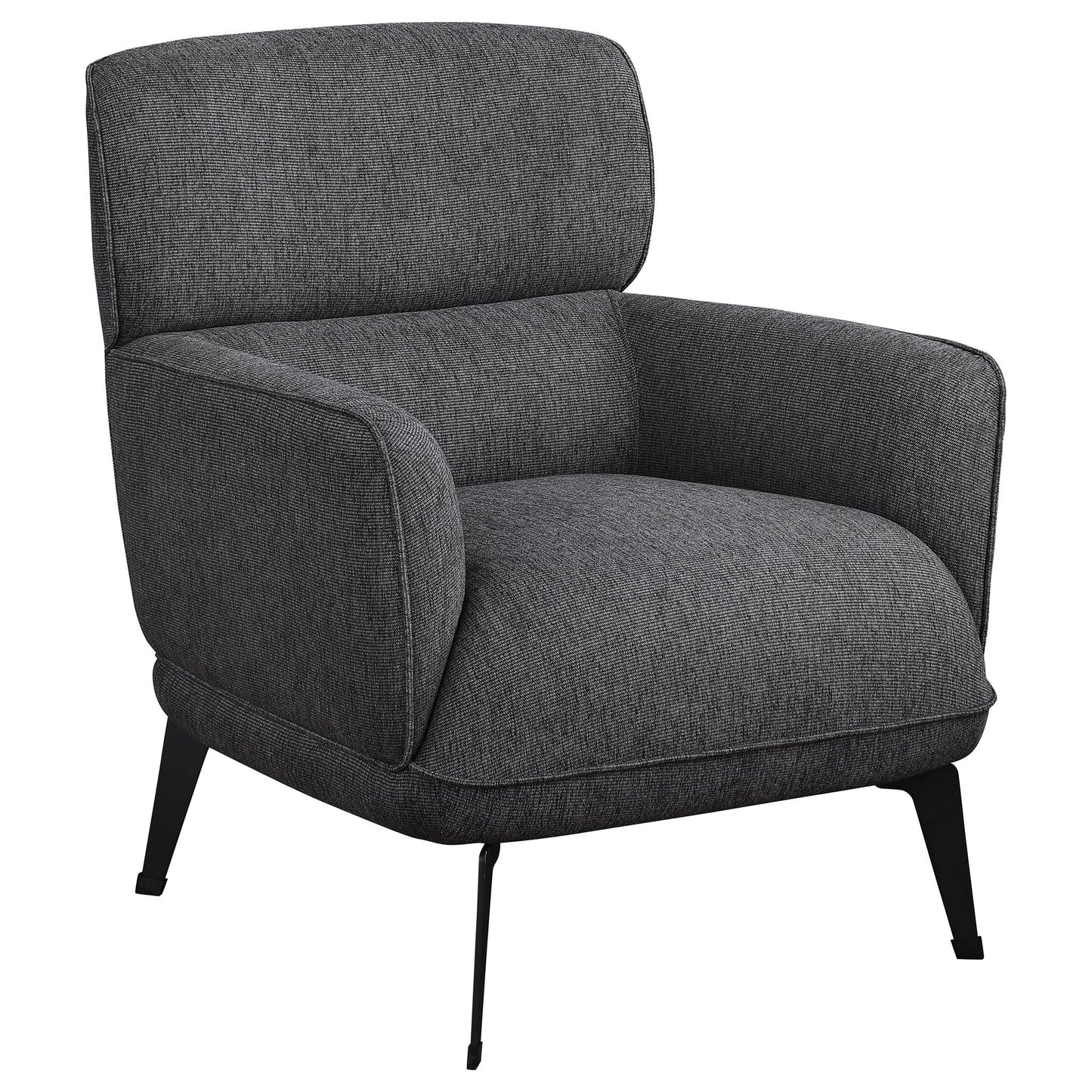 Andrea Upholstered Crescent Arm Accent Chair Grey