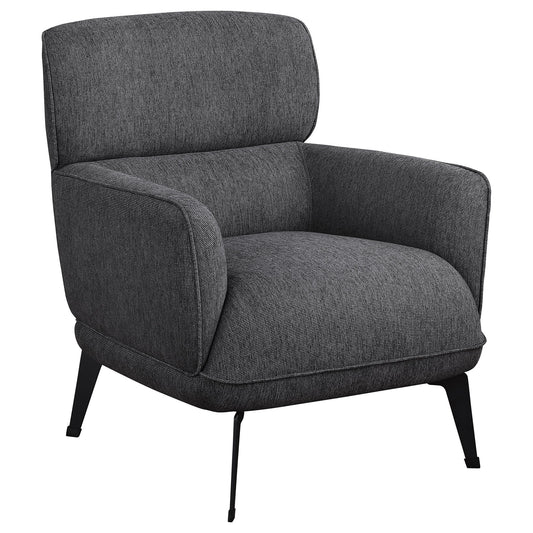 Andrea Upholstered Crescent Arm Accent Chair Grey
