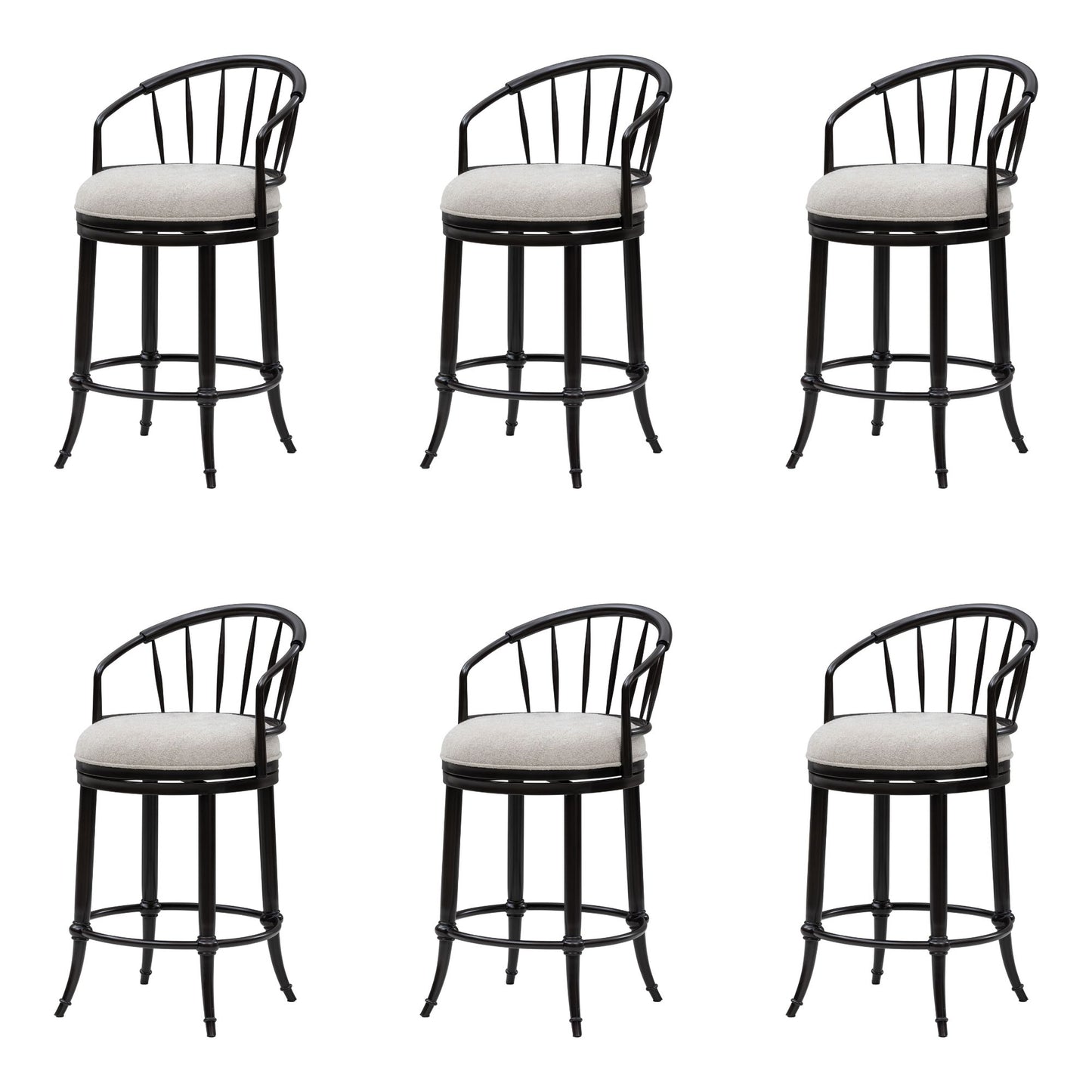 Luther - Commercial Grade Steel Frame Fabric Upholstered Swivel Counter Height Barstool