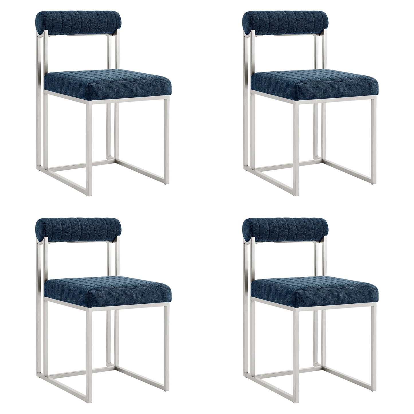 Anastasia - Dining Room Chair Set With Brushed Silver Frame