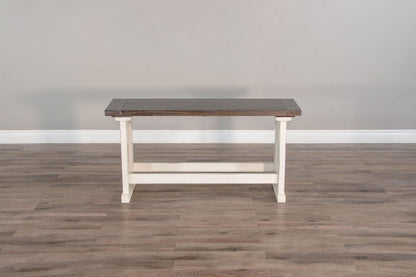Carriage House - Counter Side Bench - Cottage White / Europen Dark