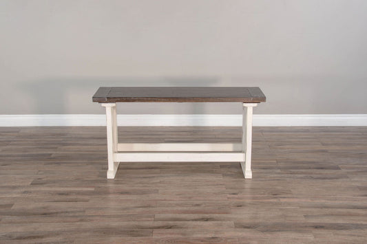 Carriage House - Counter Side Bench - Cottage White / Europen Dark