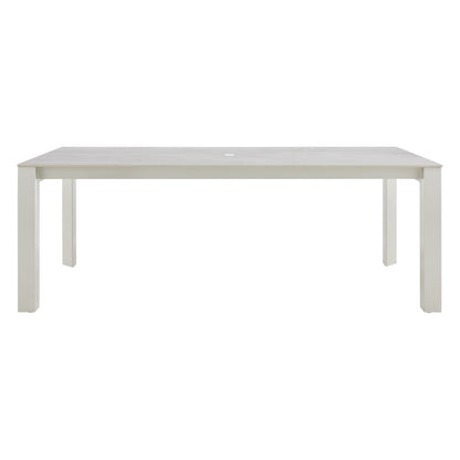 Breeze - Powder Coated Metal Rectangle Outdoor Dining Table With Sintered Stone Table Top - Cream