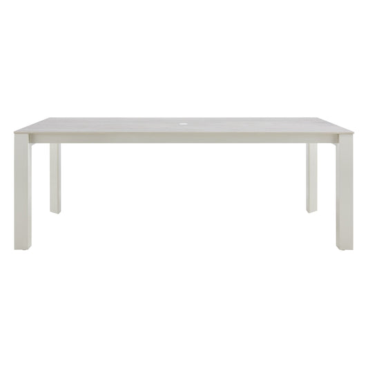 Breeze - Powder Coated Metal Rectangle Outdoor Dining Table With Sintered Stone Table Top - Cream