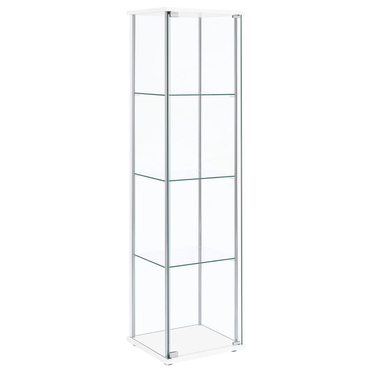 Bellatrix 3-shelf Clear Glass Curio Cabinet White