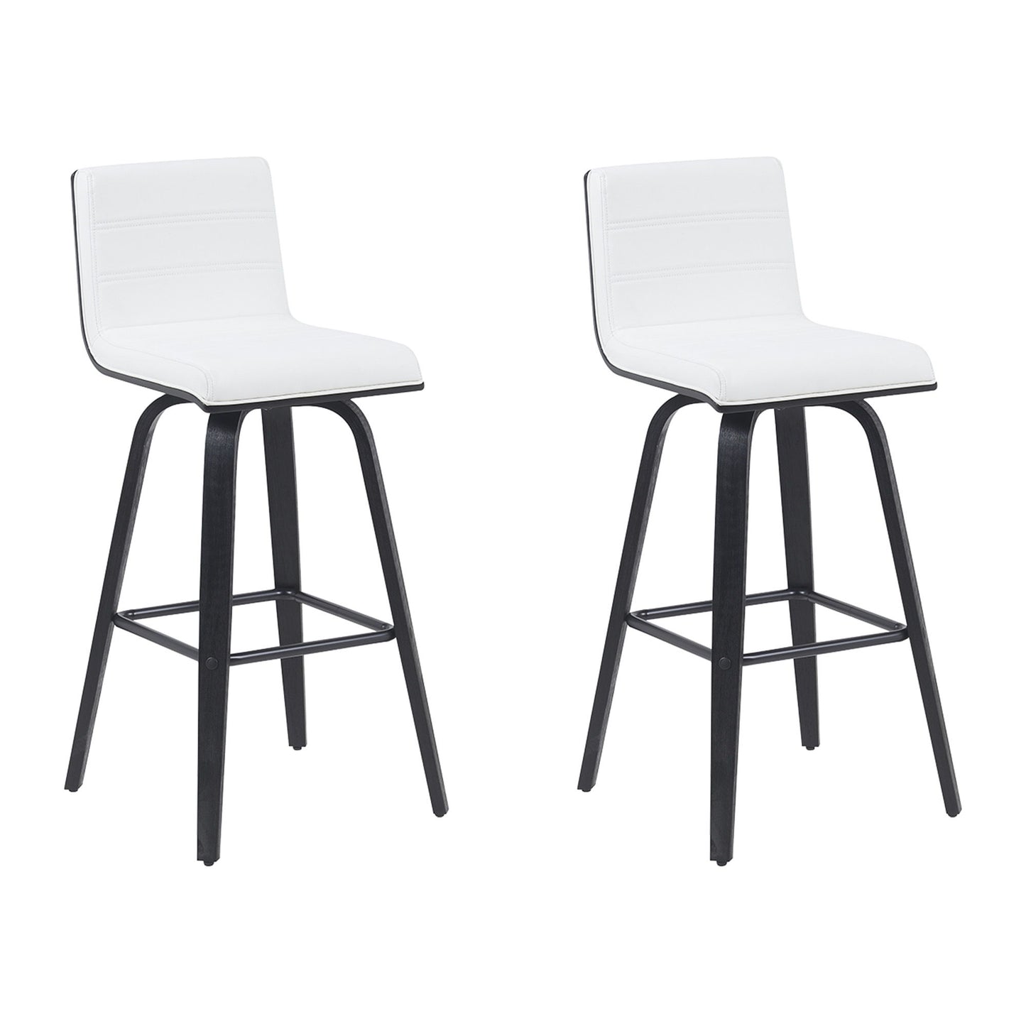 Vienna - Modern Swivel Bar Height Stool - Black Brushed Wood Frame