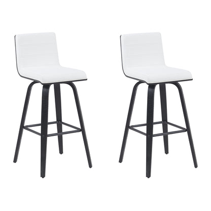 Vienna - Modern Swivel Bar Height Stool - Black Brushed Wood Frame