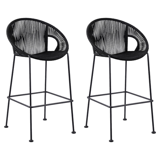 Acapulco - 30" Indoor Outdoor Steel Bar Stool With Rope Set of 2