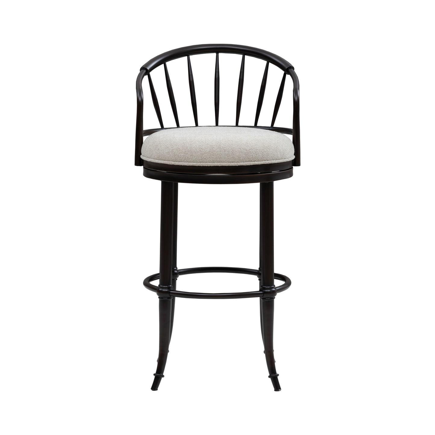 Luther - Commercial Grade Steel Frame Fabric Upholstered Swivel Bar Height Barstool