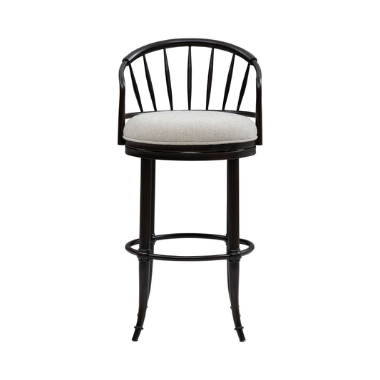 Luther - Commercial Grade Steel Frame Fabric Upholstered Swivel Bar Height Barstool