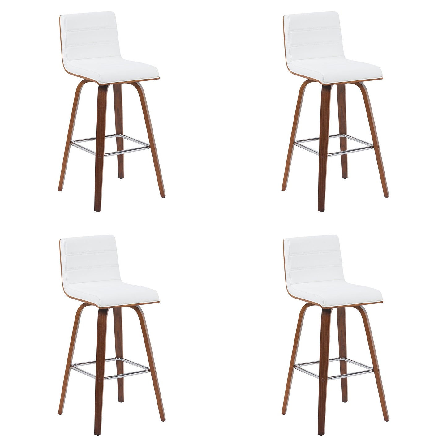 Vienna - Modern Swivel Bar Height Stool - Walnut Finished Wood Frame