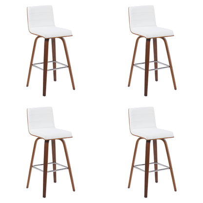 Vienna - Modern Swivel Bar Height Stool - Walnut Finished Wood Frame
