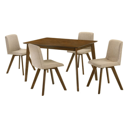 Gina - 5-Piece Rectangular Dining Set With Upholstered Chairs