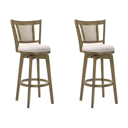 Isla - 26" Putty Brown Counter Height Rubberwood Swivel Barstool