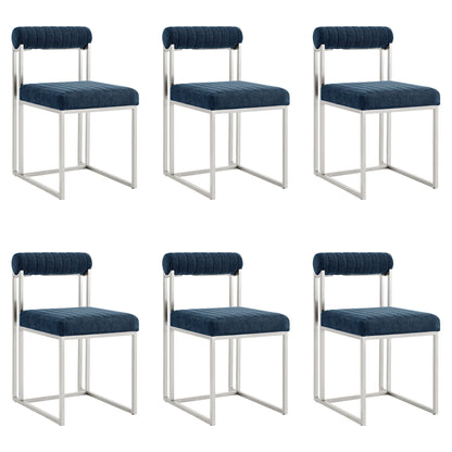 Anastasia - Dining Room Chair Set With Brushed Silver Frame
