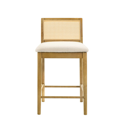 Tobias - Coastal Modern Wood Counter Height Kitchen Bar Stool