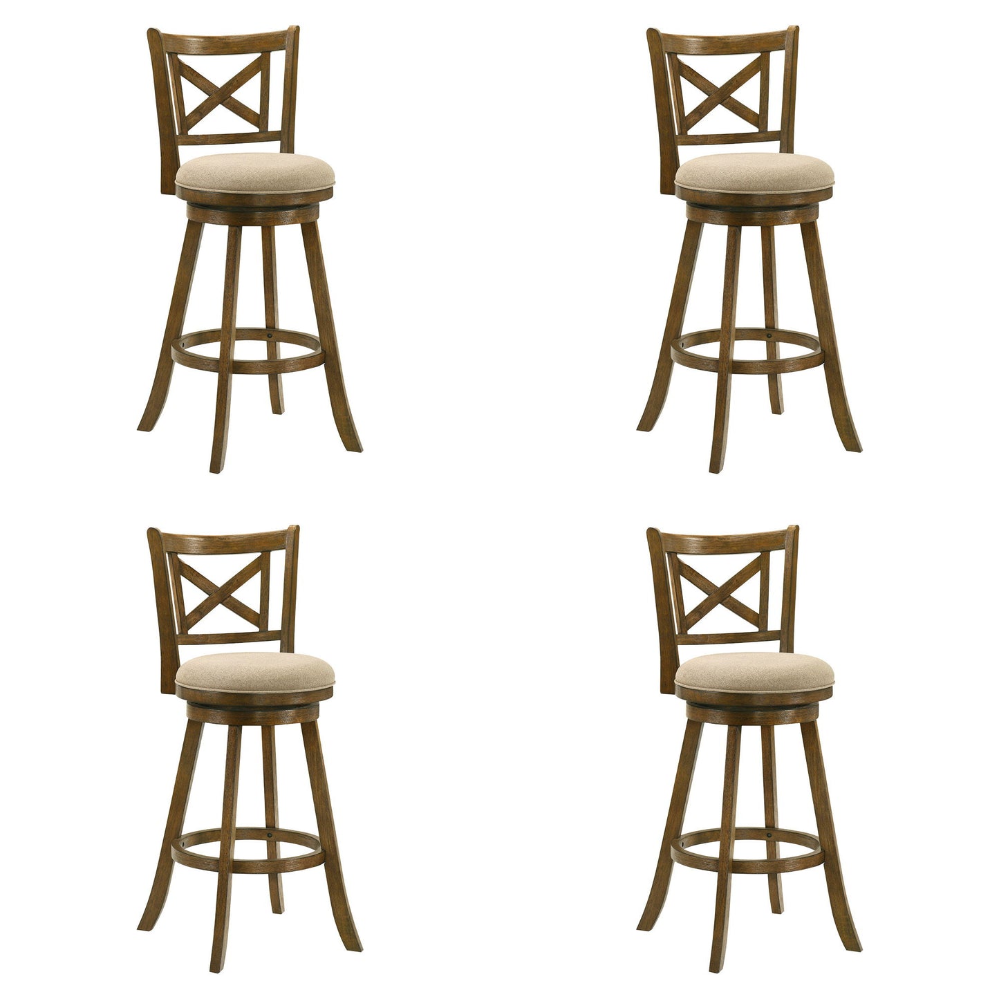 Kodi - Modern Farmhouse Swivel Wood Bar Height Kitchen Bar Stool