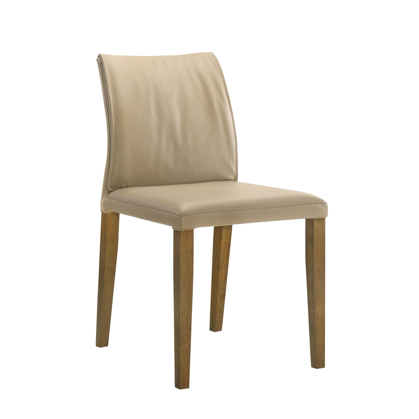 Velena - Full Back Top Grain Leather Upholstered Wood Dining Chairs (Set of 2) - Khaki