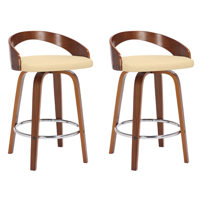 Sonia - 26" Counter Height Swivel Bar Stool - Walnut Wood