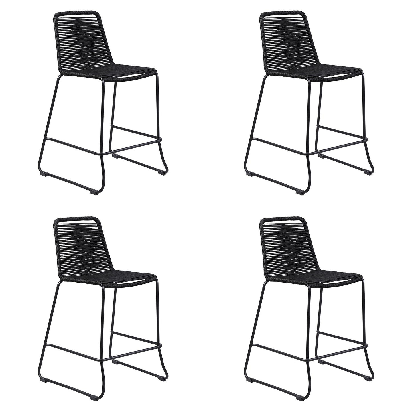 Shasta - 30" Outdoor Metal And Rope Stackable Barstool