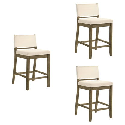 Yaneli - Contemporary Natural Wood Counter Height Kitchen Bar Stool