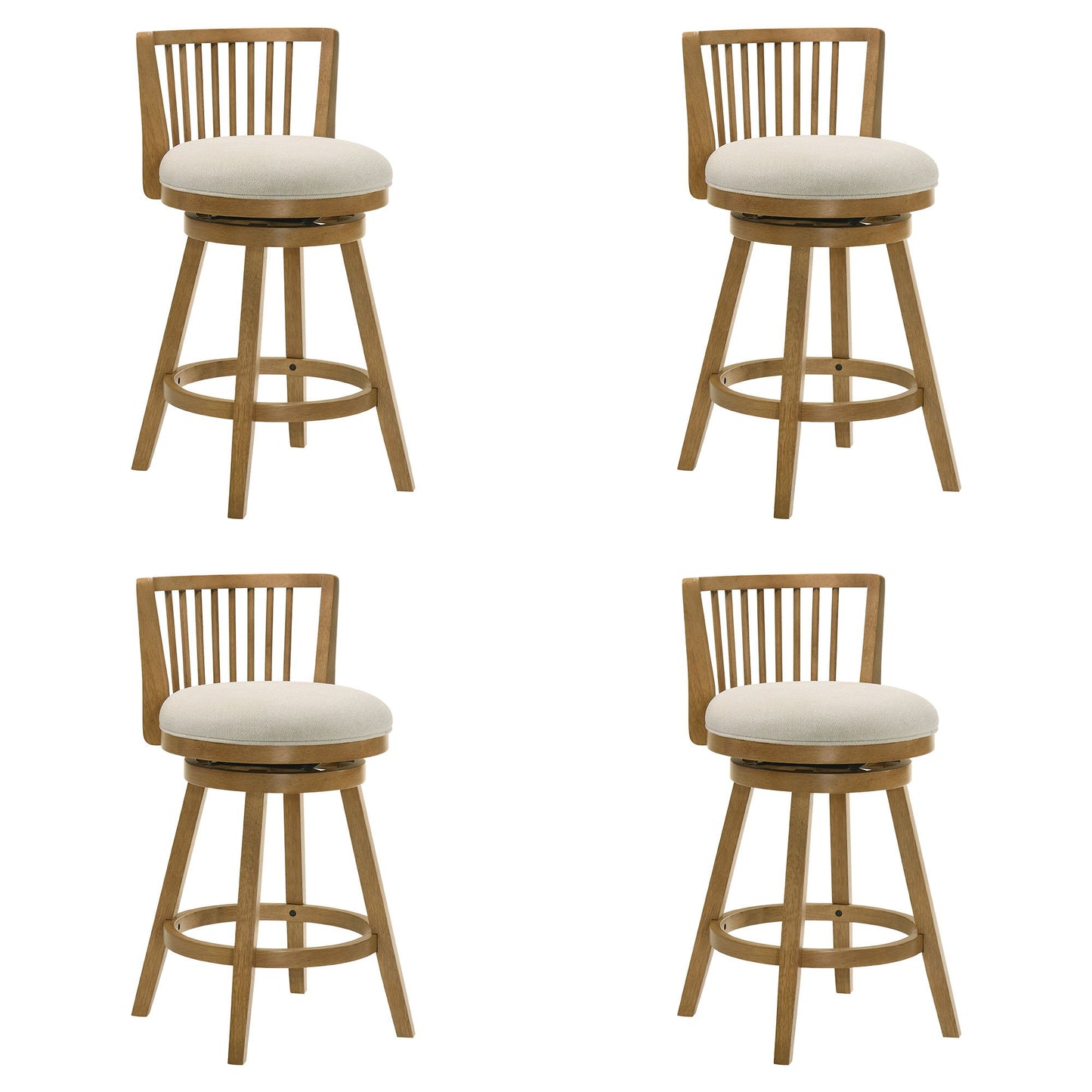 Harper - 30" Amber Glow Bar Height Rubberwood Swivel Barstool