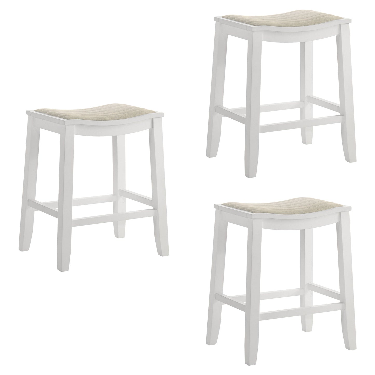 Iyani - Coastal Modern Wood Counter Height Kitchen Bar Stool