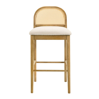 Lucio - Modern Farmhouse Wood Bar Height Kitchen Bar Stool